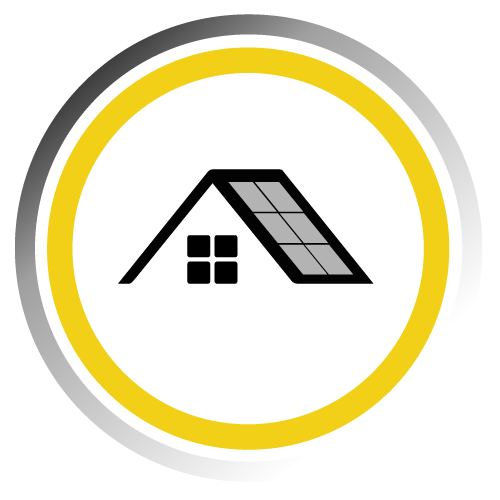 A&J SolArtis Logo mit einem Hausdach und Solarpanel